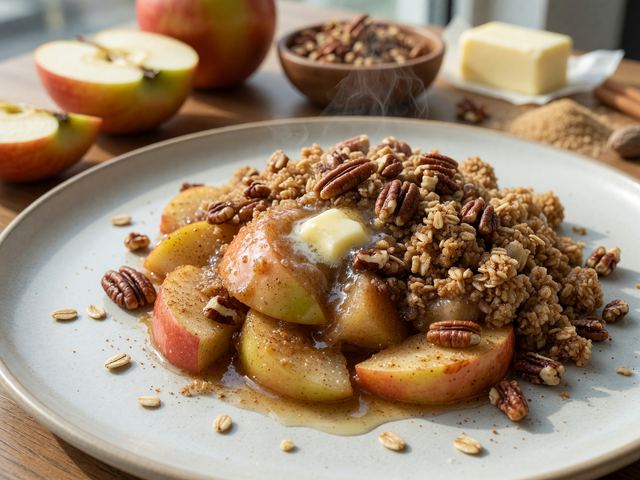 Stovetop Honeycrisp Apple Crisp with Pecan Streusel