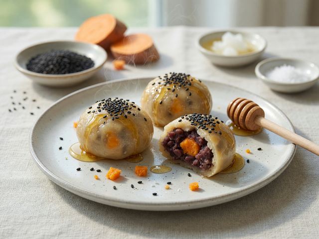 Sweet Potato and Bean Dumpling Bites