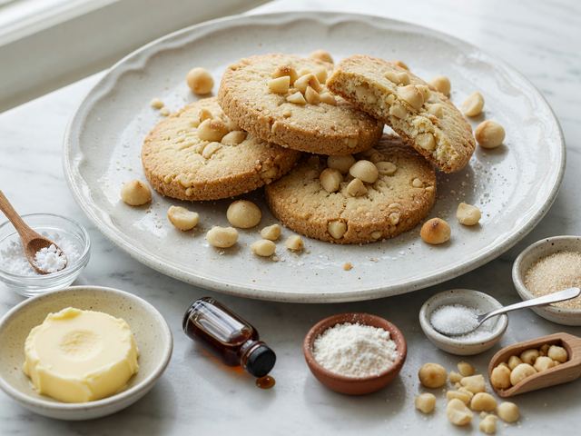 Toasted Macadamia Shortbread Cookies