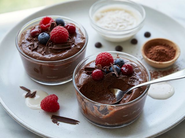 Tofu Chocolate Mousse Cups No-Bake Finish
