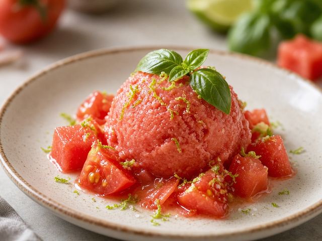 Tomato Watermelon Basil Sorbet