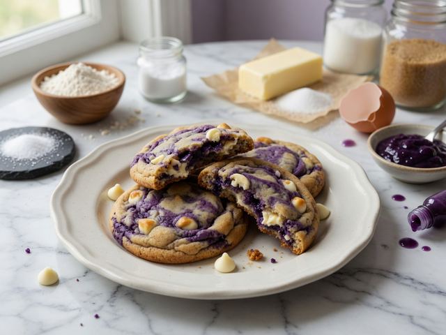 Ube White Chocolate Chip Cookies