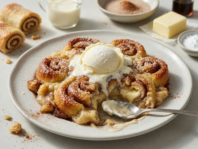 Viral Cinnamon Roll Cream Cobbler