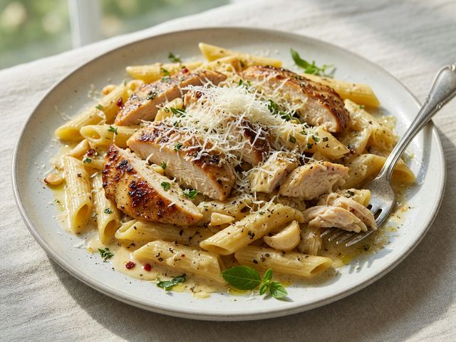 30-Minute Garlic Parmesan Chicken Pasta