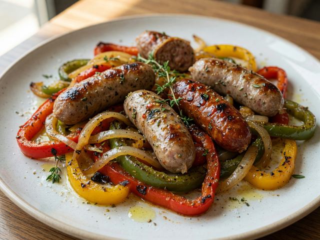 5-Ingredient Sheet-Pan Sausage and Peppers