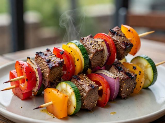 Backyard Beef & Veggie Skewers