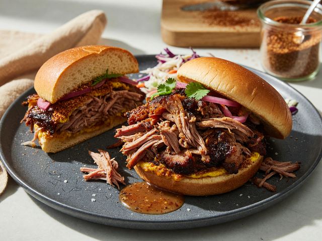 Backyard Smoked Pulled Pork Sandwiches