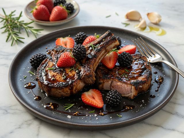 Berry Balsamic Grilled Pork Chops