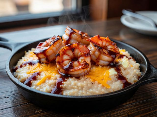 Cast-Iron BBQ Shrimp & Grits
