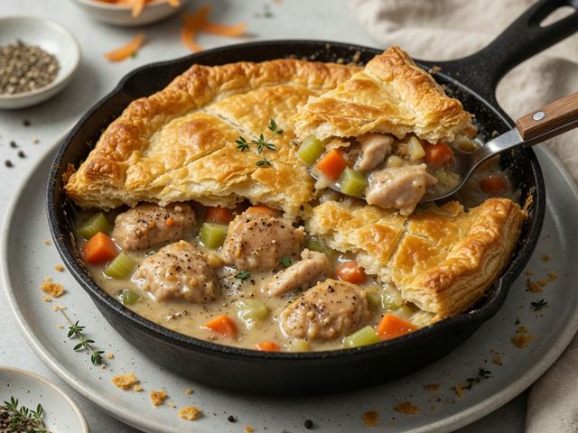 Cast-Iron Chicken Pot Pie with Puff Pastry Lid