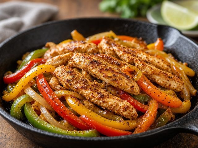 Chicken Fajitas with Rainbow Peppers
