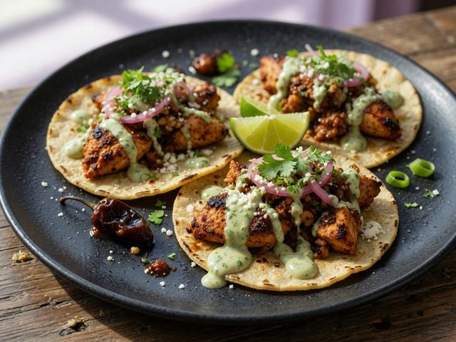 Chipotle Chicken Street Tacos with Avocado Crema