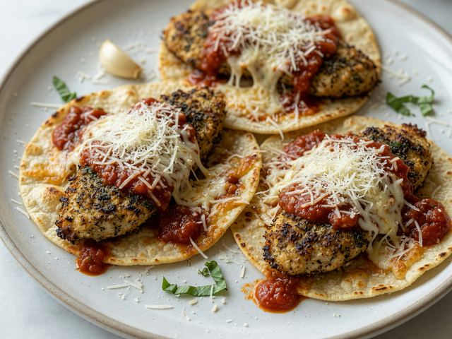 Classic-Swap Chicken Parm Smashed Tacos