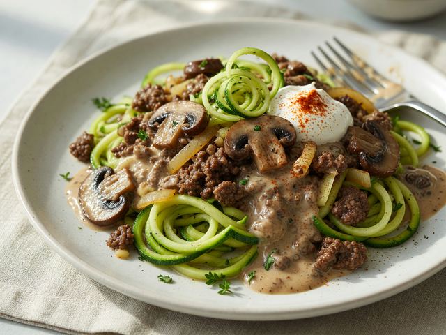 Classic-Swap Zoodle Beef Stroganoff