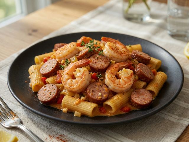 Creamy Cajun Shrimp & Andouille Pasta