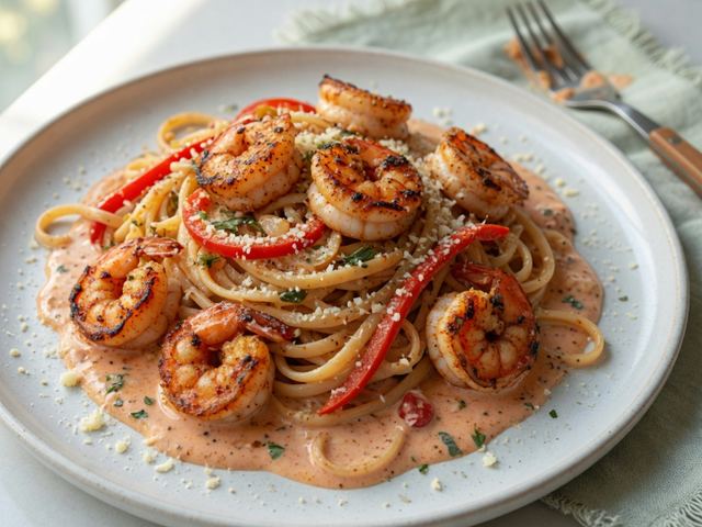 Creamy Cajun Shrimp Linguine