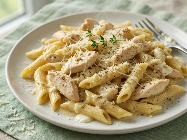 Creamy Crockpot Chicken Penne