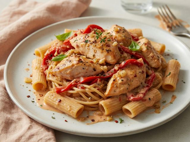 Creamy Roasted Red Pepper Chicken Pasta