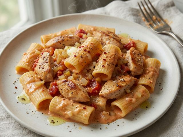 creamy spicy vodka chicken rigatoni