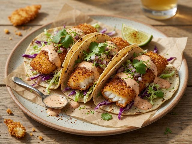 Crispy Baja-Style Fish Tacos with Chipotle Crema
