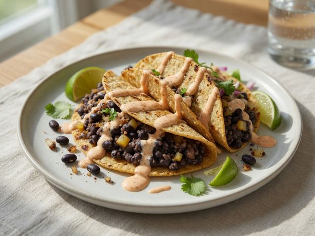 Crispy Black Bean Tacos with Chipotle Crema
