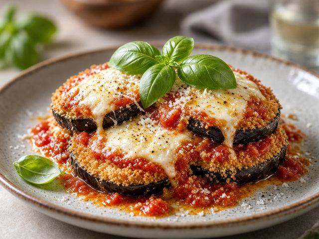 Eggplant Parmesan with Fresh Basil