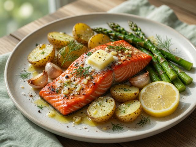 Garlic Butter Salmon Sheet Pan