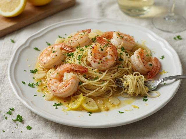 Garlic Butter Shrimp Scampi with Angel Hair
