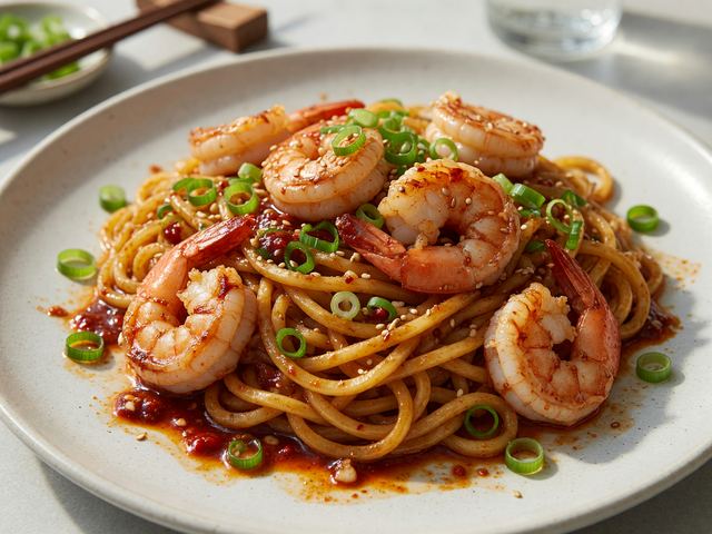 Gochujang Butter Noodles with Shrimp