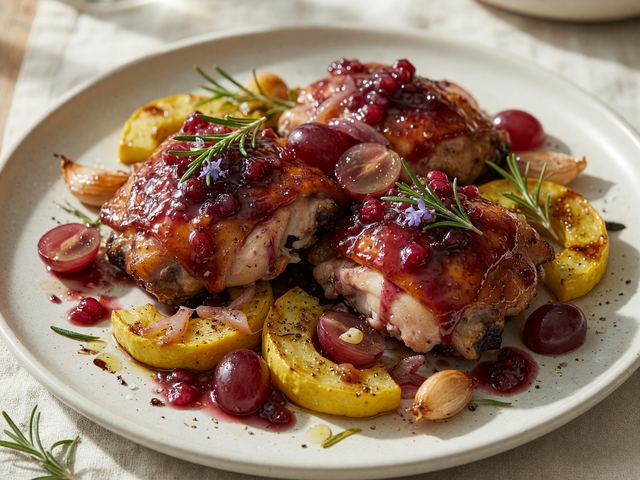 Grape Glazed Chicken Thighs