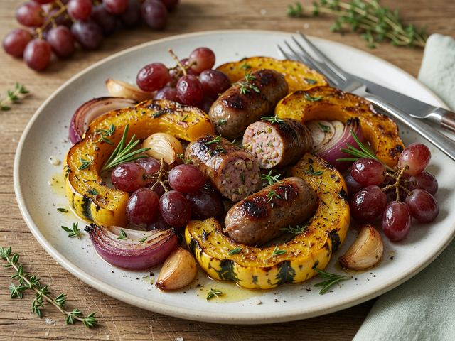 Grape & Sausage Sheet Pan Squash