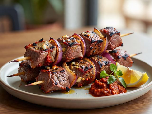 Harissa Lamb Skewers