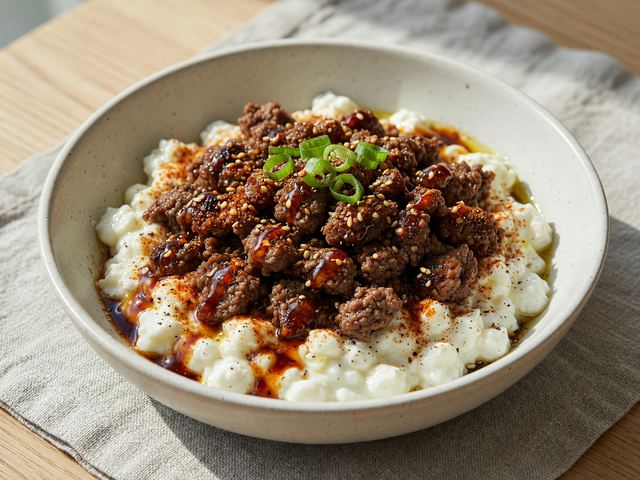 High-Protein Hot Honey Beef Cottage Bowl