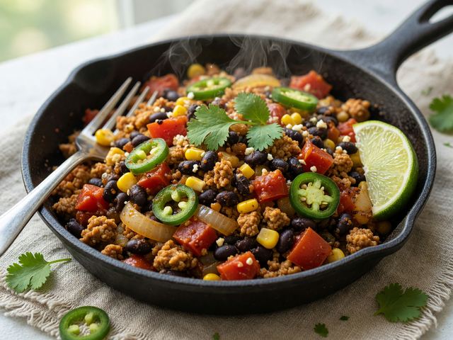 High-Protein Turkey Taco Skillet with Black Beans