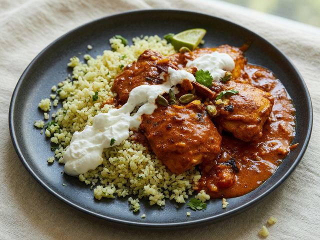 Indian Butter Chicken with Cauliflower Rice Swap