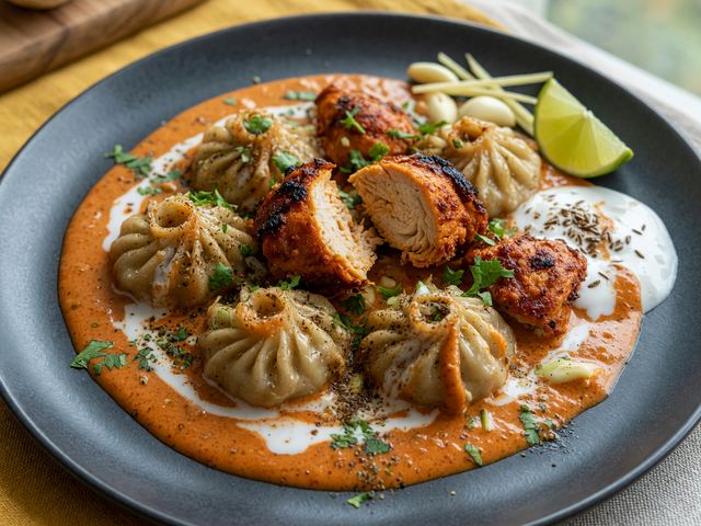 Indian Tikka Chicken Dumpling Bake