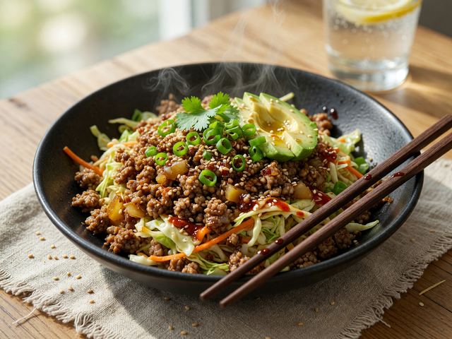 Keto Egg Roll Bowl with Pork