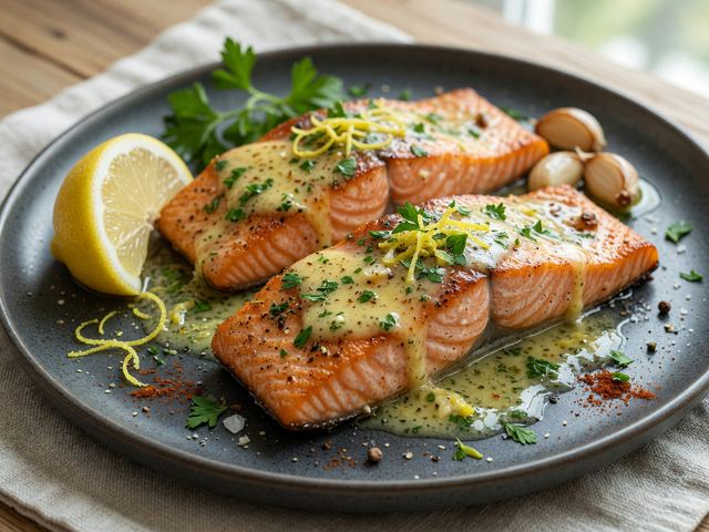 Keto Garlic Butter Salmon