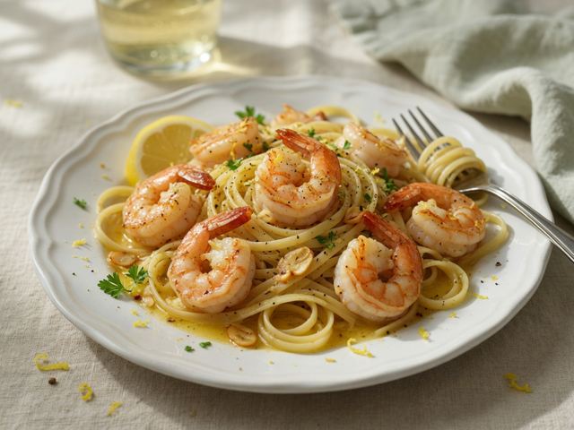 Lemon Garlic Butter Shrimp Pasta