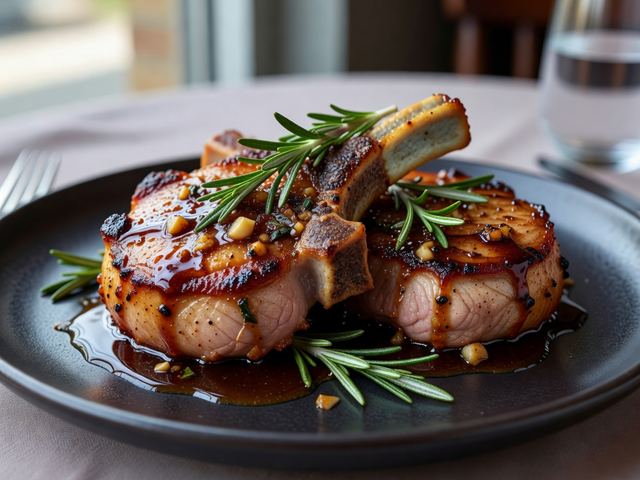 Maple Bourbon Glazed Pork Chops
