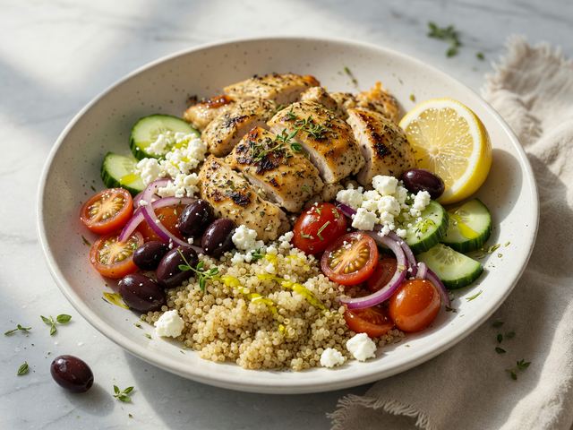 Meal-Prep Greek Chicken Sheet Bowls