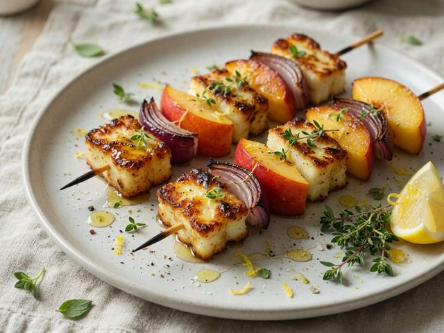 Nectarine & Halloumi Skewers
