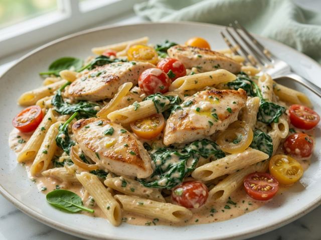 One-Pan Boursin Chicken & Spinach Pasta