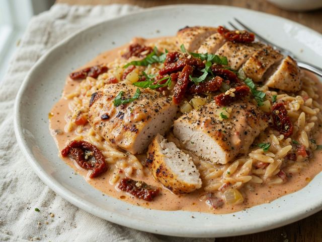 One-Pan Creamy Sun-Dried Tomato Chicken Orzo