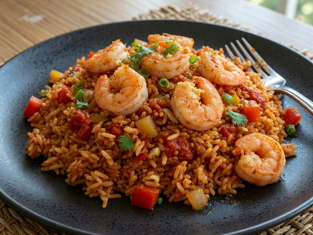 One-Pan Jollof-Inspired Shrimp Rice