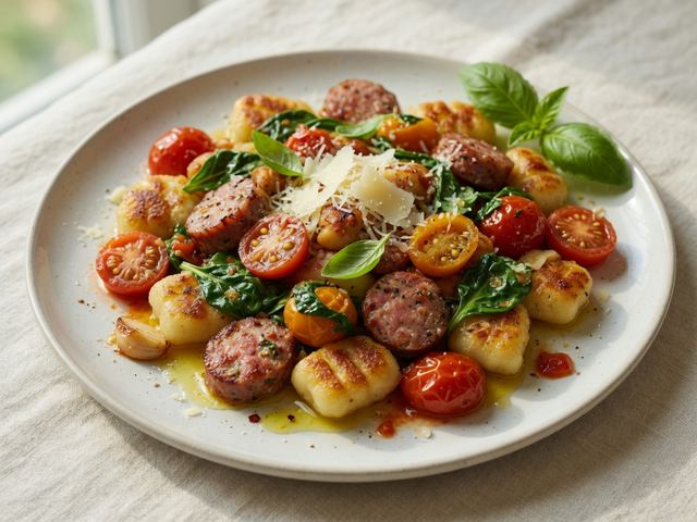 One-Pan Sausage Gnocchi with Burst Cherry Tomatoes