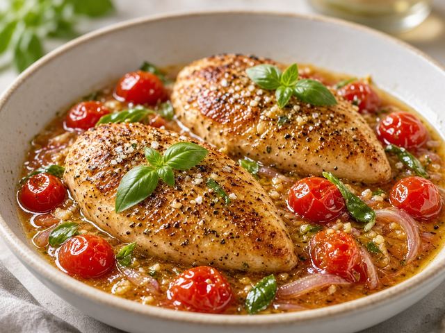 One-Pan Tomato Basil Chicken