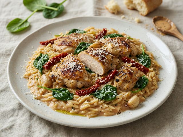 One-Pan Tuscan Chicken Orzo