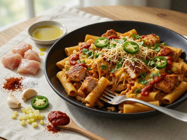 One-Pot Cheesy Chicken Enchilada Pasta