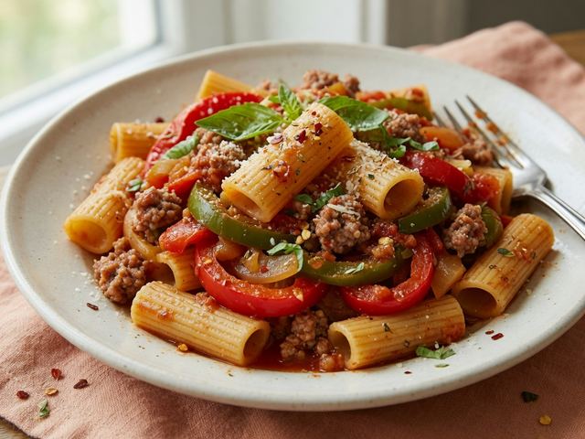 One-Pot Italian Sausage and Peppers Rigatoni